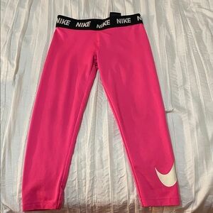 Nike Kids Fuchsia Leggings with White Swoosh